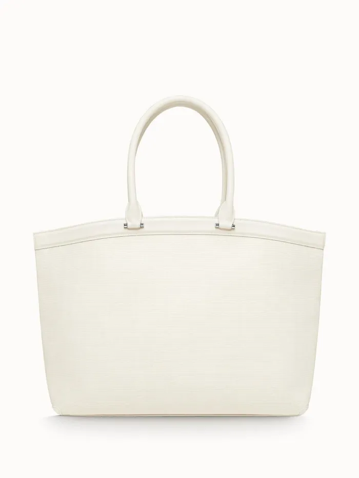 Medium Handbag In Horsehair And Silver Colored Hardware Pure White Women Akris Tote Bags