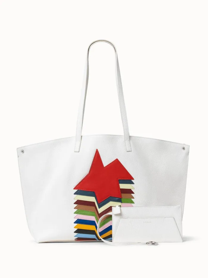 Medium Leather Shoulder Bag In Layered Kinderstern Patchwork Multicolor Women Akris Shoulder Bags