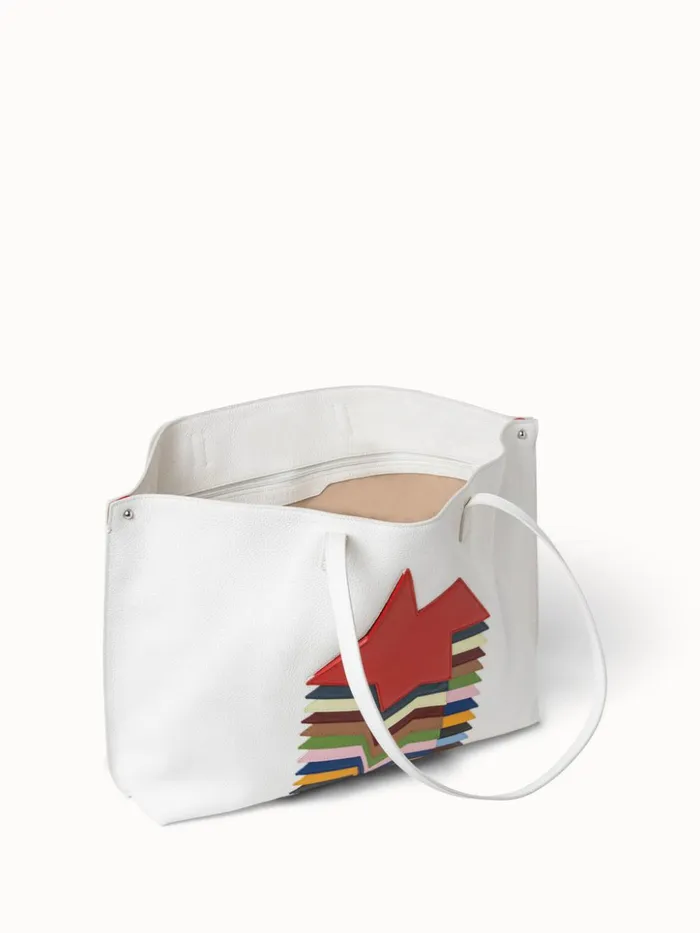 Medium Leather Shoulder Bag In Layered Kinderstern Patchwork Multicolor Women Akris Shoulder Bags