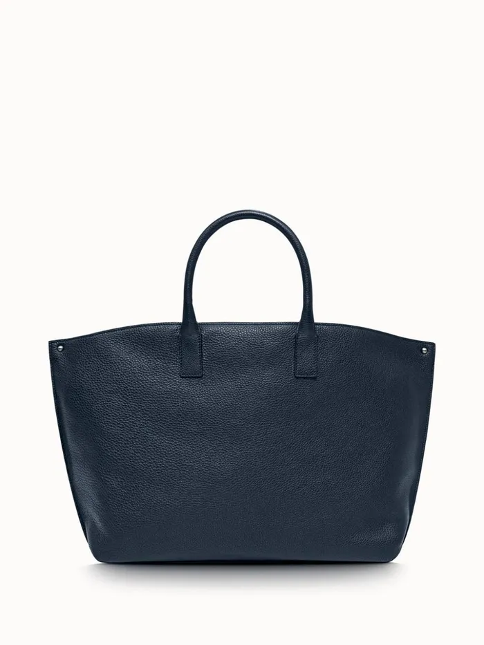 Medium Messenger Bag In Cervo Structured Nappa Leather Denim Women Akris Crossbody Bags