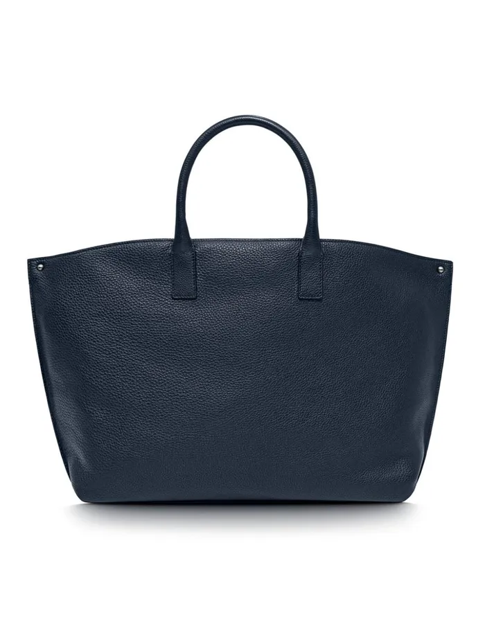Medium Messenger Bag In Cervo Structured Nappa Leather Denim Women Akris Crossbody Bags