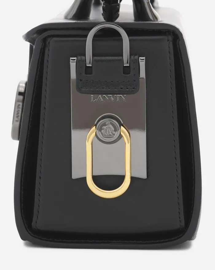 Medium Pencil Cat Leather Bag Black Women Lanvin Tote Bags and Top Handle Bags