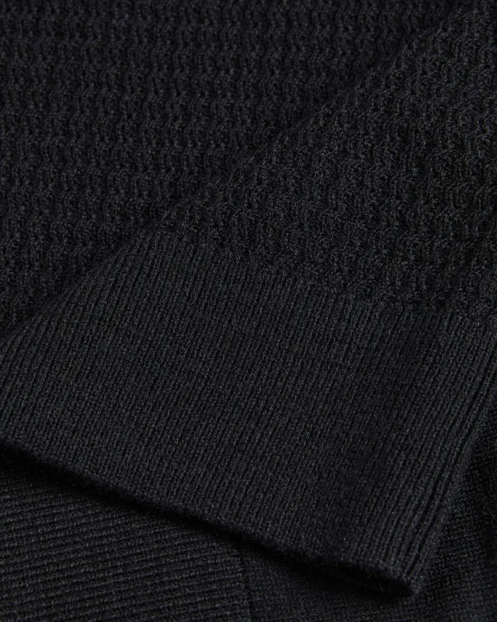 Men ADIO 8211 Short Sleeve Textured Polo Shirt Black Ted Baker Jumpers and Knitwear Men ADIO 8211 Short Sleeve Textured Polo Shirt Black Ted Baker Jumpers and Knitwear