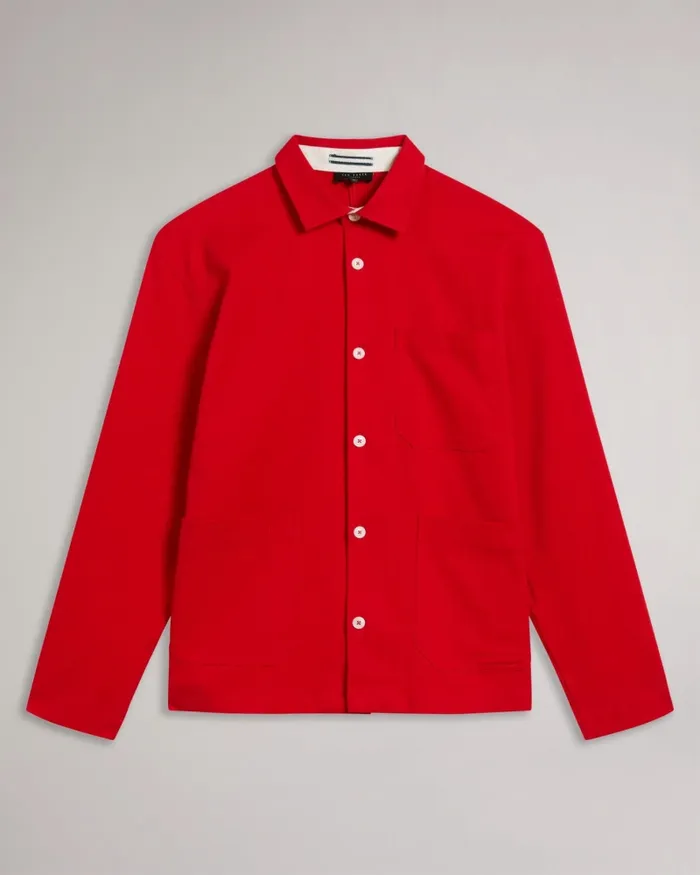 Men ARID 8211 Dropped Shoulder Shacket Red Ted Baker Shirts