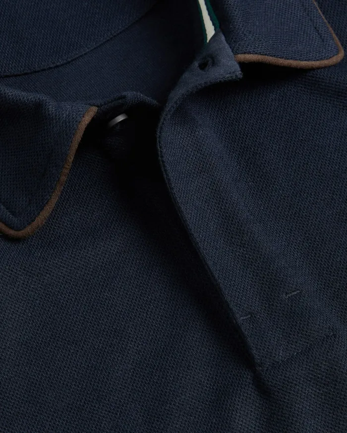 Men AROUE 8211 Short Sleeve Polo Shirt With Suedette Trim Navy Ted Baker Polo Shirts Men AROUE 8211 Short Sleeve Polo Shirt With Suedette Trim Navy Ted Baker Polo Shirts