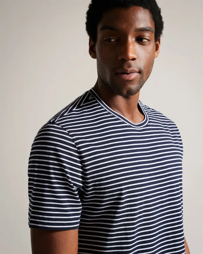 Men ARVAN 8211 Short Sleeve Striped TShirt Navy Ted Baker Tops Men ARVAN 8211 Short Sleeve Striped TShirt Navy Ted Baker Tops
