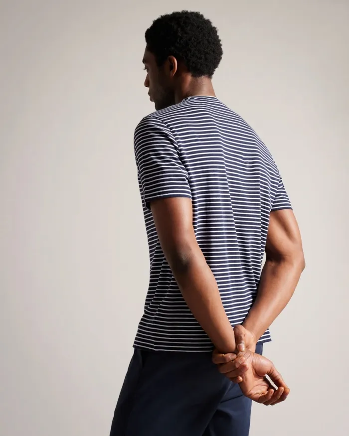 Men ARVAN 8211 Short Sleeve Striped TShirt Navy Ted Baker Tops Men ARVAN 8211 Short Sleeve Striped TShirt Navy Ted Baker Tops