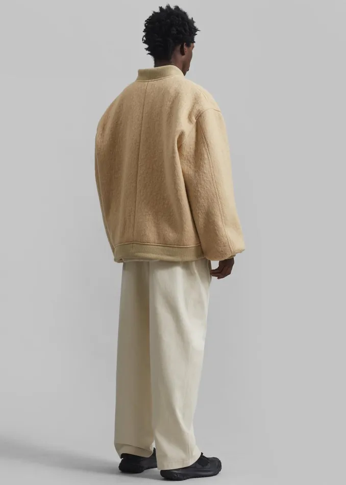 Men Astra Wool Bomber Jacket 8211 Pale Yellow The Frankie Shop Outerwear