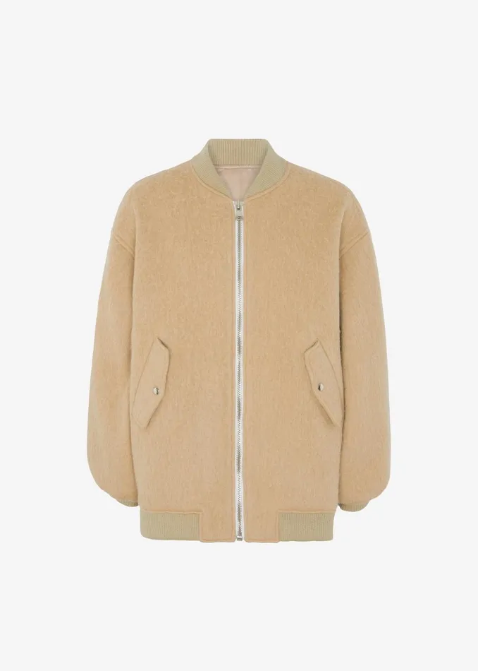 Men Astra Wool Bomber Jacket 8211 Pale Yellow The Frankie Shop Outerwear