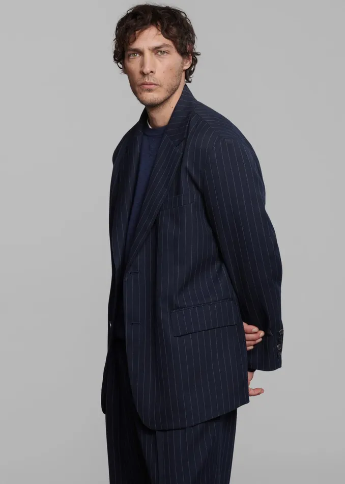 Men Beo Blazer 8211 NavyWhite Pinstripe The Frankie Shop Outerwear