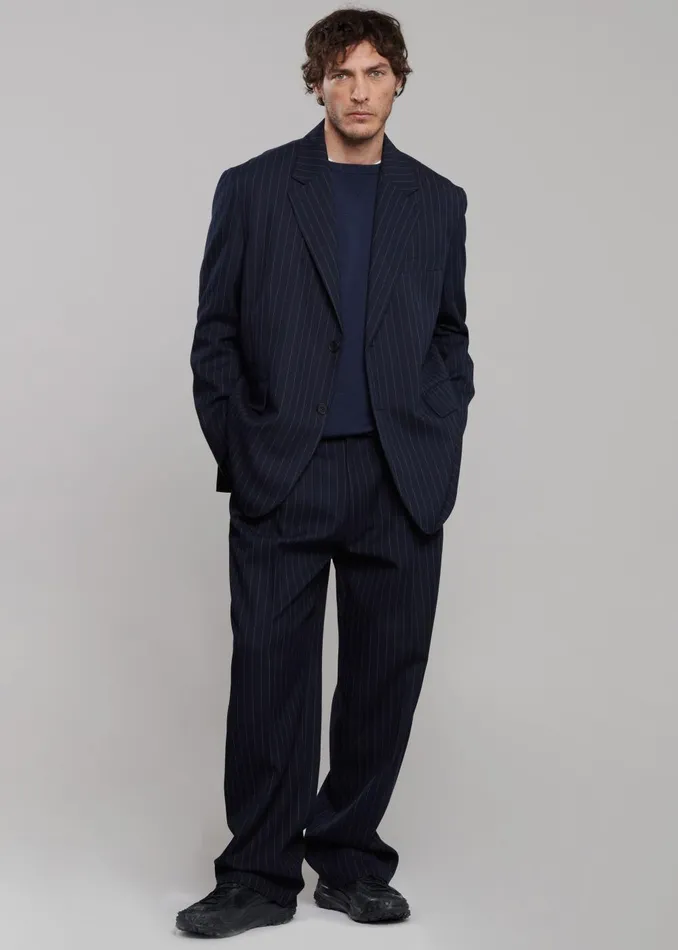 Men Beo Blazer 8211 NavyWhite Pinstripe The Frankie Shop Outerwear