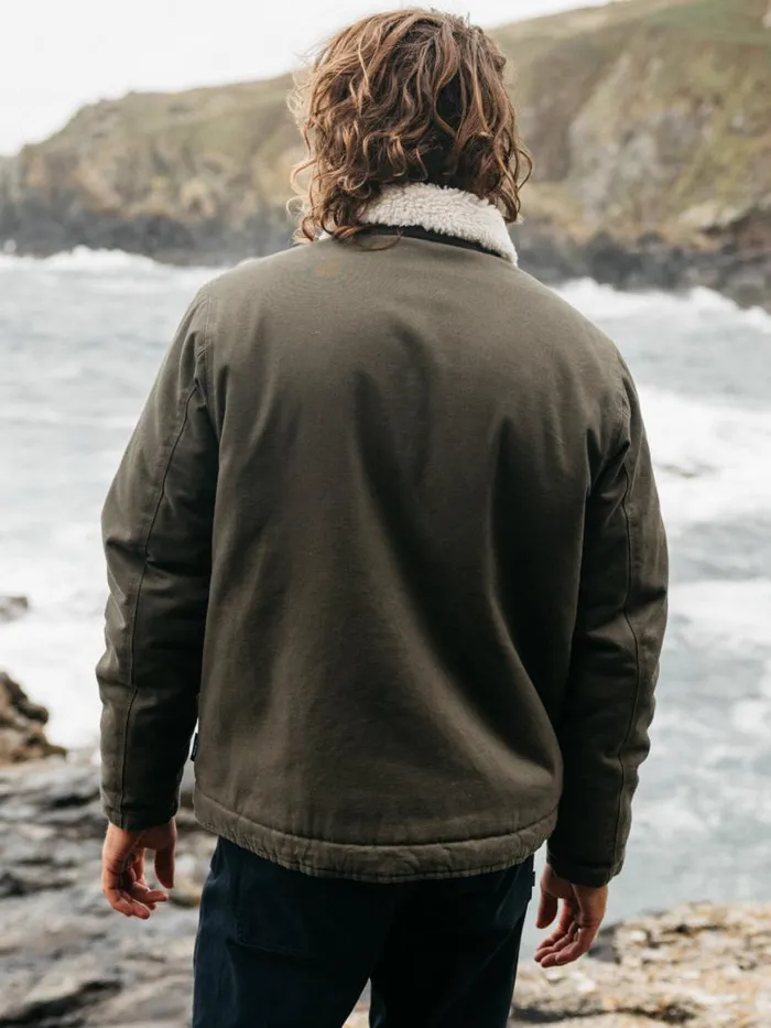 Men Berings Deck Jacket Olive Finisterre Jackets Coats and Gilets