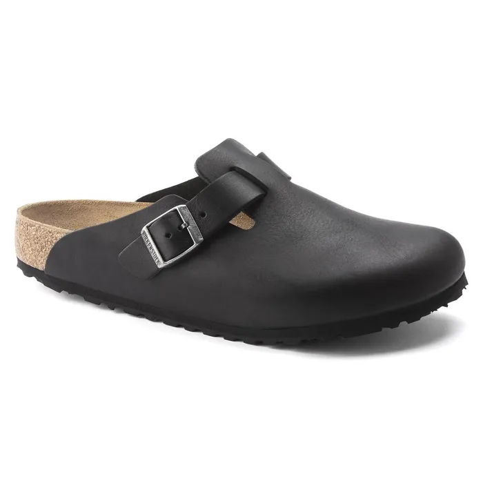 Men Birkenstock Clogs Boston Grip Vintage Wood Black