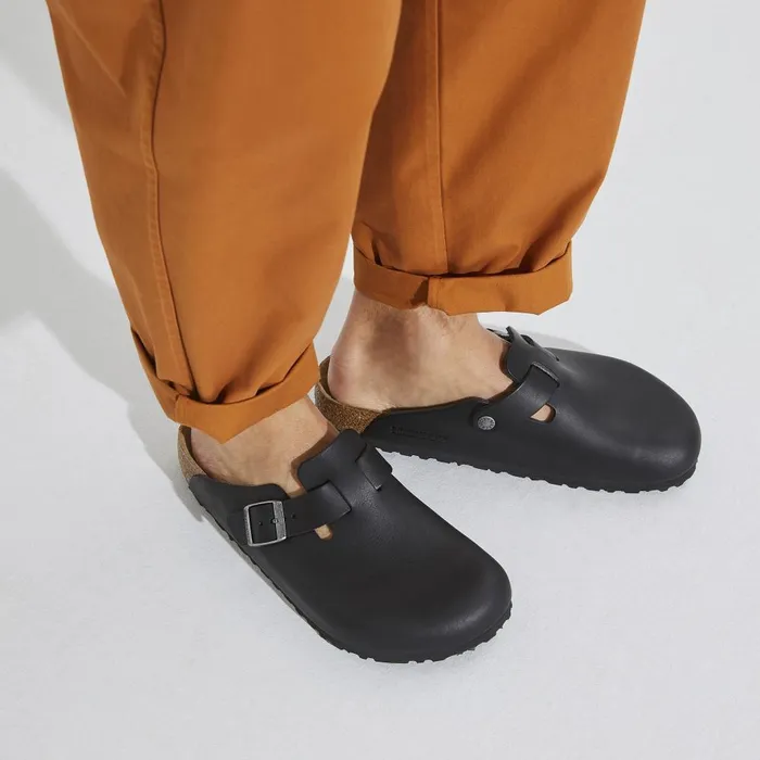Men Birkenstock Clogs Boston Grip Vintage Wood Black