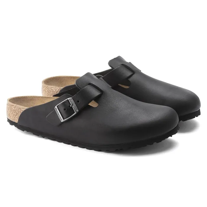 Men Birkenstock Clogs Boston Grip Vintage Wood Black