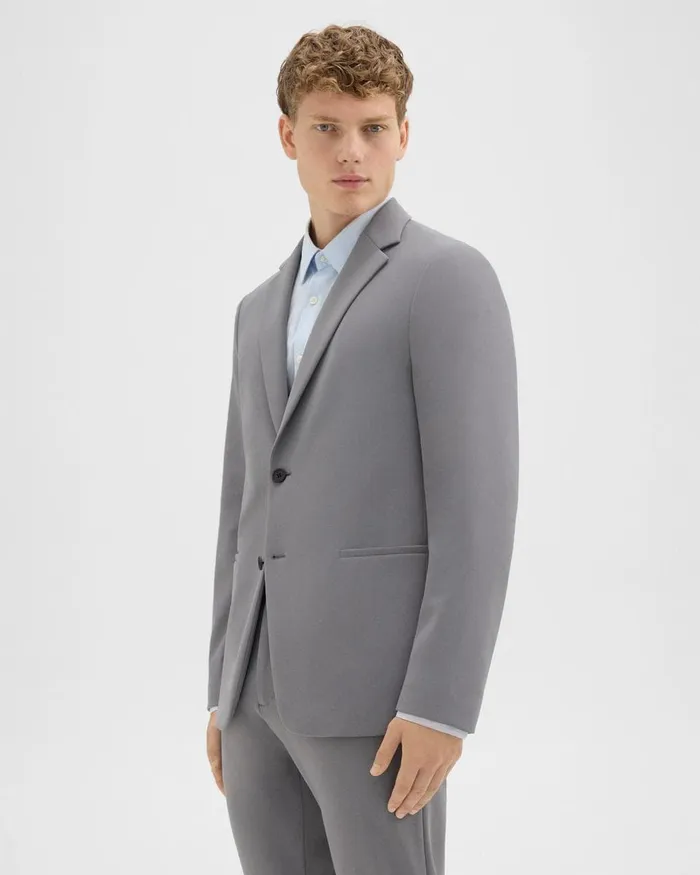 Men Blazers Jackets Theory Clinton Blazer In Precision Ponte Stone