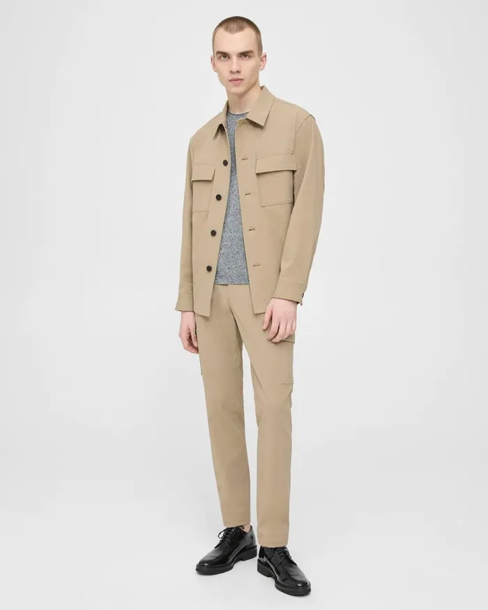 Men Blazers Jackets Theory Clyfford Shirt Jacket In Neoteric Twill Bark