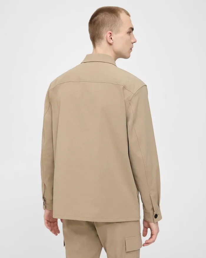 Men Blazers Jackets Theory Clyfford Shirt Jacket In Neoteric Twill Bark