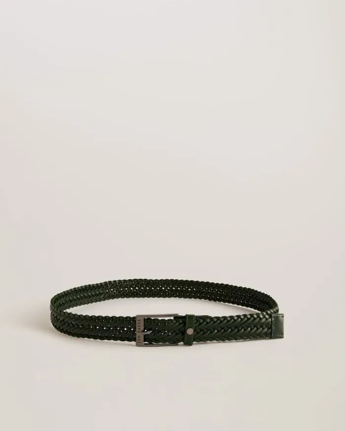 Men BRAIDIE 8211 Braided Leather Belt Green Ted Baker Belts Men BRAIDIE 8211 Braided Leather Belt Green Ted Baker Belts