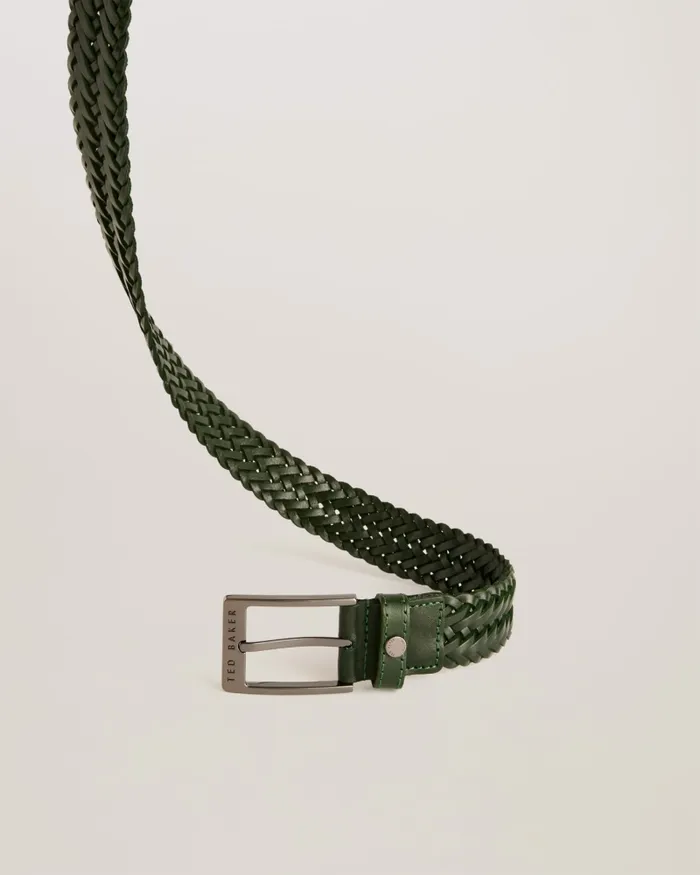 Men BRAIDIE 8211 Braided Leather Belt Green Ted Baker Belts Men BRAIDIE 8211 Braided Leather Belt Green Ted Baker Belts