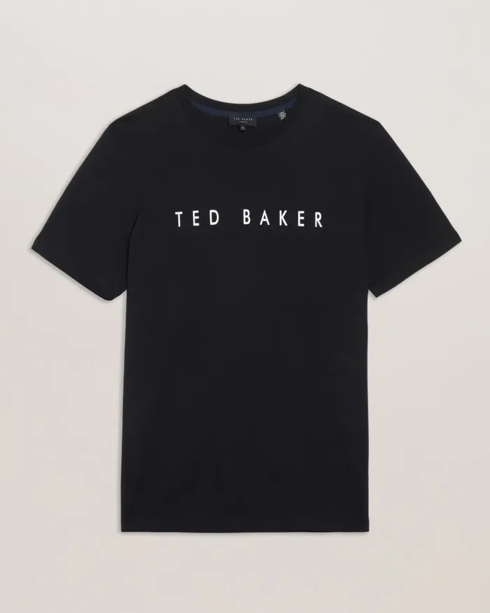 Men BRONI 8211 Short Sleeve Branded TShirt Black Ted Baker Tops