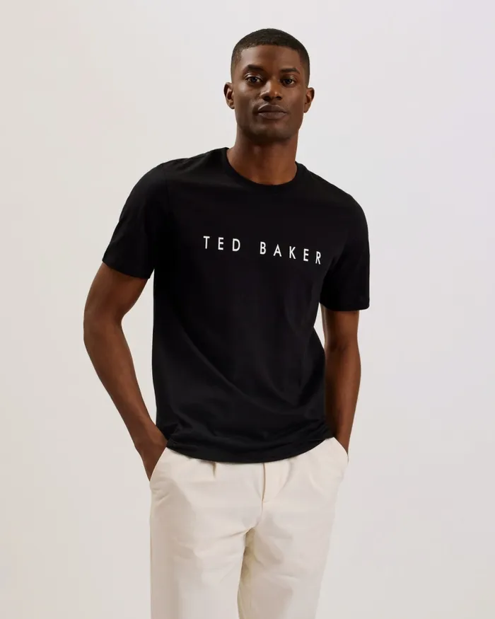 Men BRONI 8211 Short Sleeve Branded TShirt Black Ted Baker Tops Men BRONI 8211 Short Sleeve Branded TShirt Black Ted Baker Tops