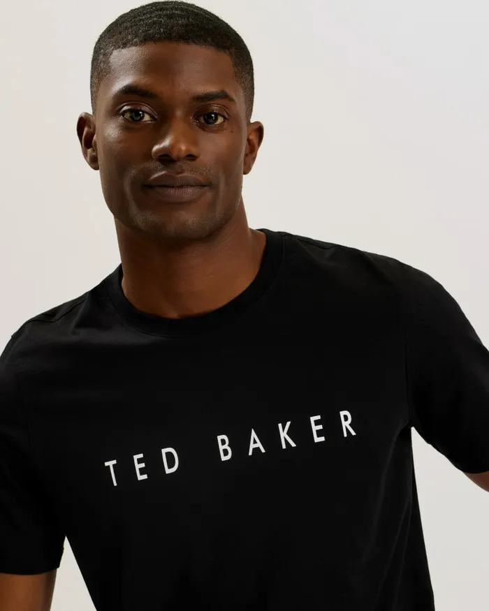 Men BRONI 8211 Short Sleeve Branded TShirt Black Ted Baker Tops Men BRONI 8211 Short Sleeve Branded TShirt Black Ted Baker Tops