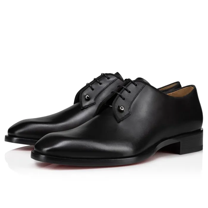 Men Chambeliss Derbies 8211 Calf Leather 8211 Black Christian Louboutin Buckles and Laceups