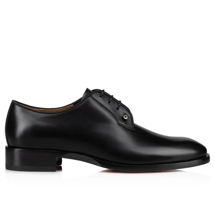 Men Chambeliss Derbies 8211 Calf Leather 8211 Black Christian Louboutin Buckles and Laceups