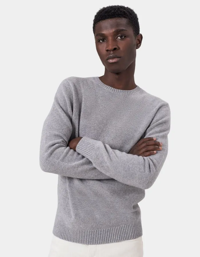 Men Classic Merino Wool Crew Sahara Camel Colorful Standard Knit Sweaters