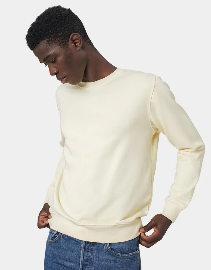 Men Classic Organic Crew Faded Black Colorful Standard Crewneck Sweatshirts