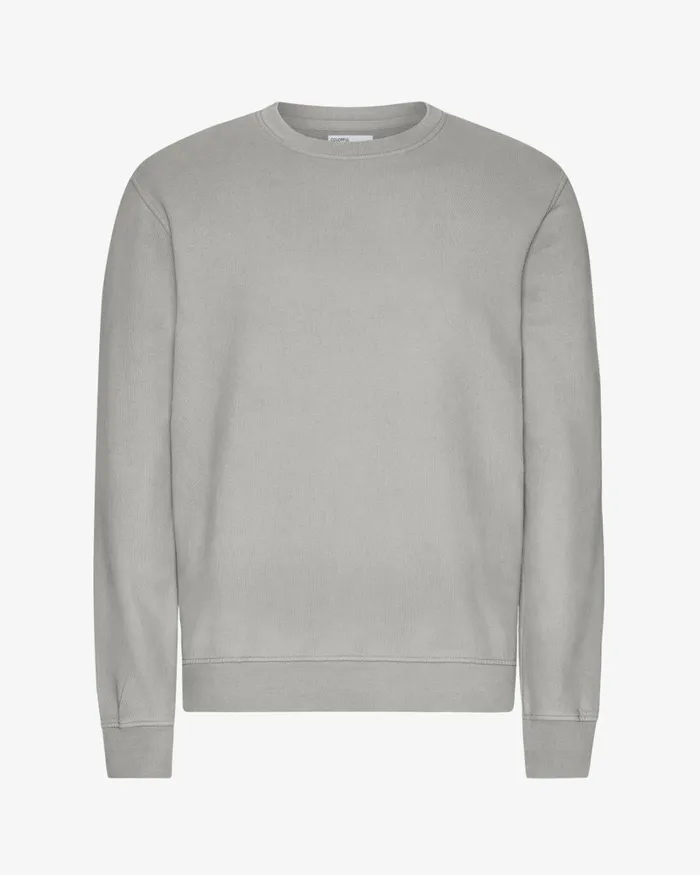 Men Classic Organic Crew Faded Grey Colorful Standard Crewneck Sweatshirts