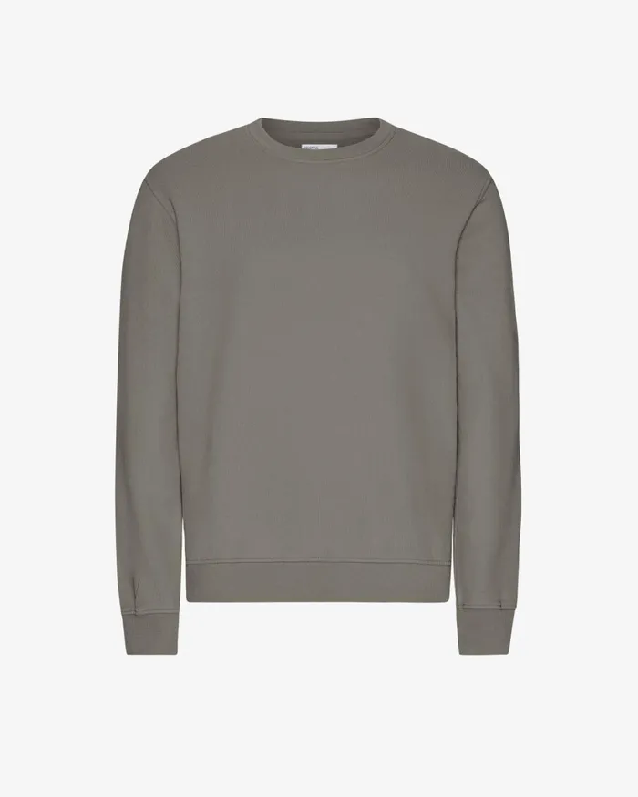 Men Classic Organic Crew Misty Brown Colorful Standard Crewneck Sweatshirts