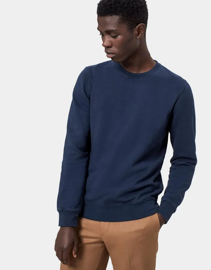 Men Classic Organic Crew Snow Melange Colorful Standard Crewneck Sweatshirts
