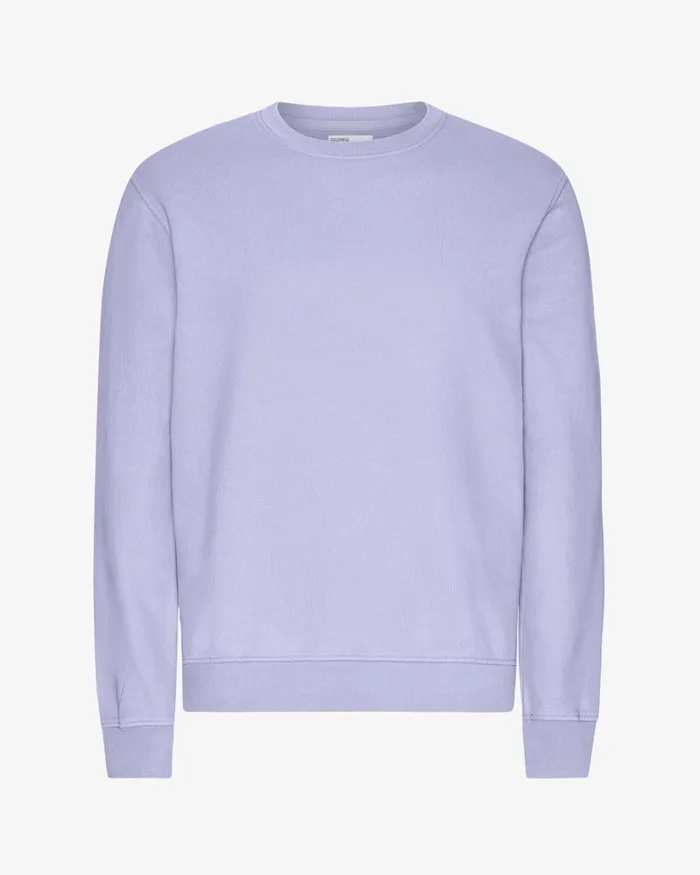 Men Classic Organic Crew Soft Lavender Colorful Standard Crewneck Sweatshirts