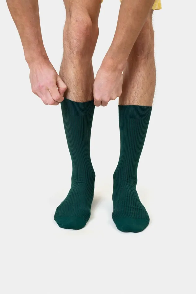 Men Classic Organic Sock Emerald Green Colorful Standard Socks and