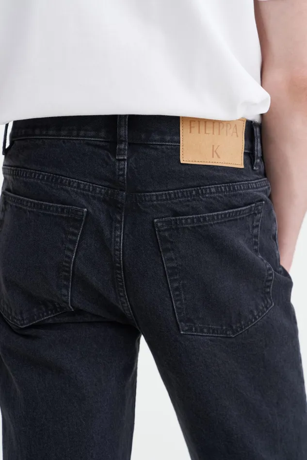 Men Classic Straight Jeans Charcoal Black Filippa K Jeans