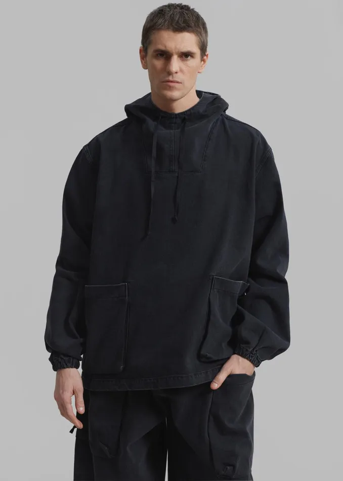 Men Cliff Denim Hoodie 8211 Black The Frankie Shop Outerwear