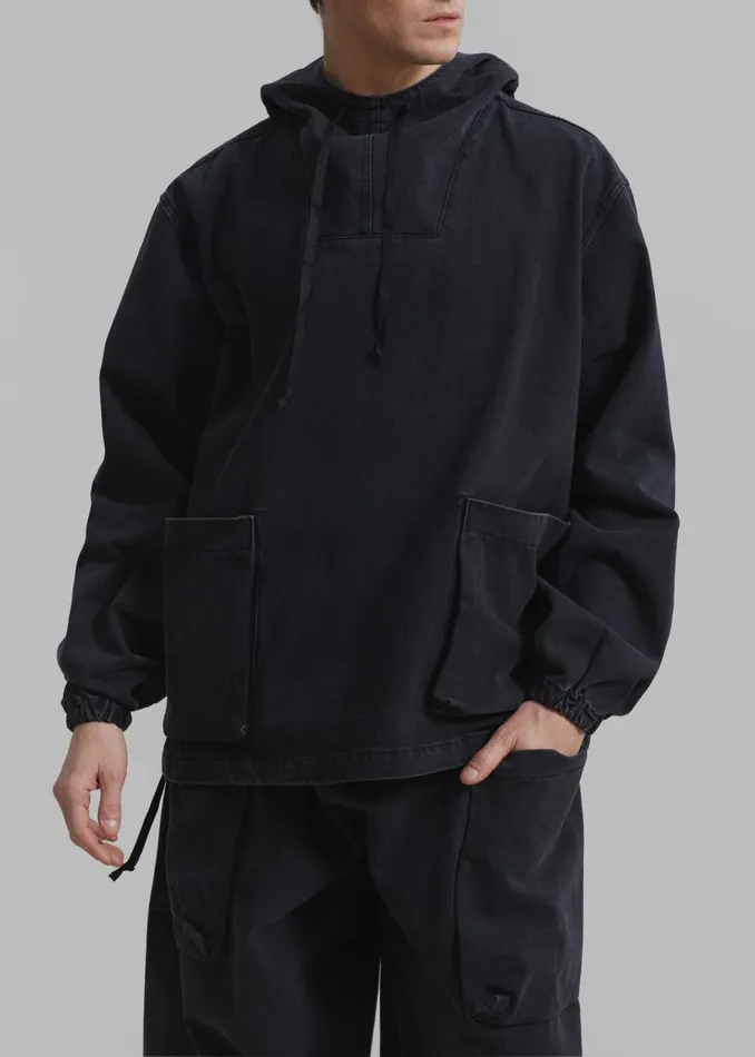 Men Cliff Denim Hoodie 8211 Black The Frankie Shop Outerwear