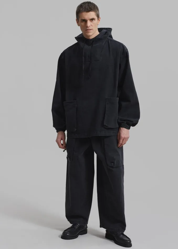 Men Cliff Denim Hoodie 8211 Black The Frankie Shop Outerwear