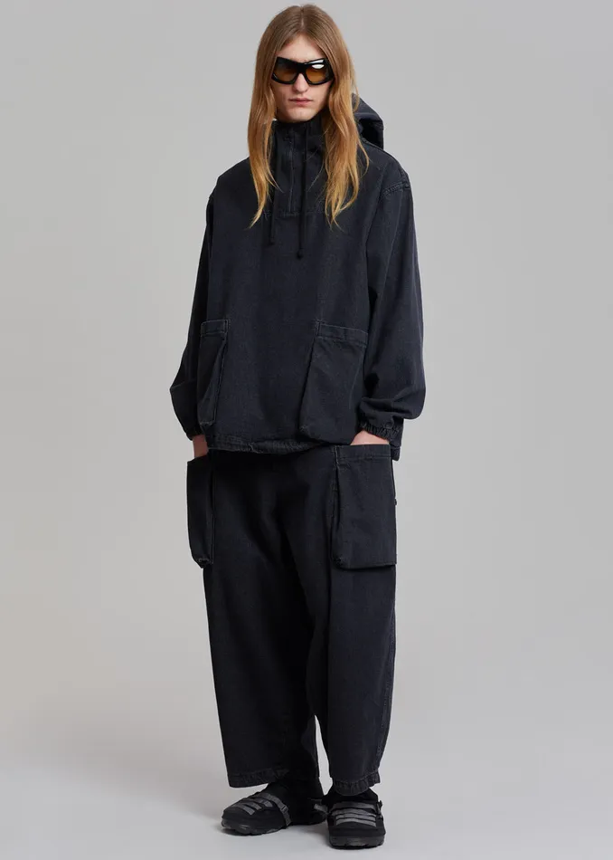 Men Cliff Denim Hoodie 8211 Black The Frankie Shop Outerwear