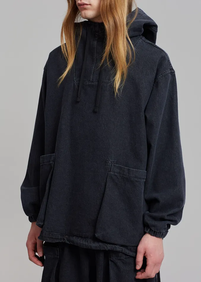 Men Cliff Denim Hoodie 8211 Black The Frankie Shop Outerwear