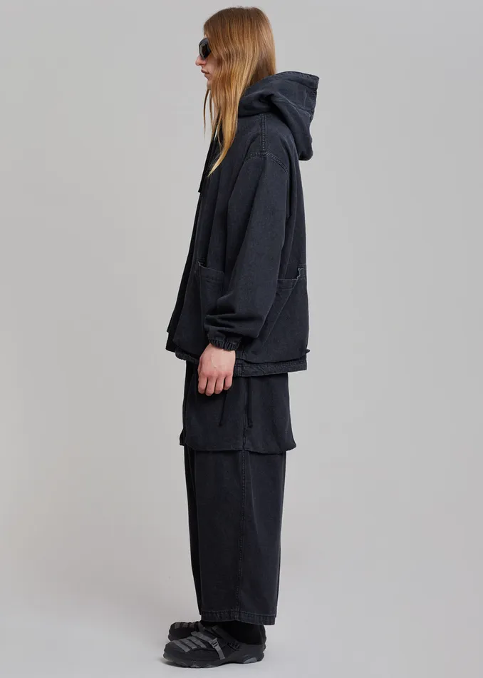 Men Cliff Denim Hoodie 8211 Black The Frankie Shop Outerwear
