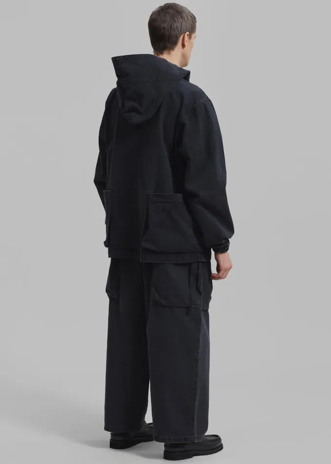 Men Cliff Denim Hoodie 8211 Black The Frankie Shop Outerwear