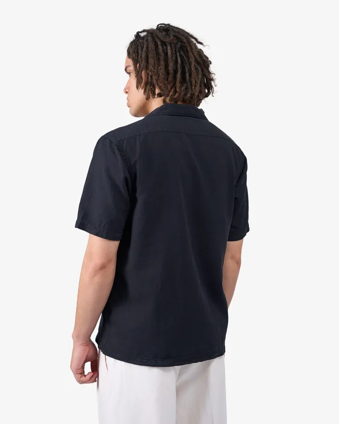 Men Colorfulstandard Linen Short Sleeved Shirt 8211 Soft Yellow Shirts