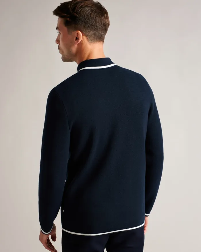 Men COPLOE 8211 Long Sleeve Zip Through Jacket Navy Ted Baker Jumpers and Knitwear Men COPLOE 8211 Long Sleeve Zip Through Jacket Navy Ted Baker Jumpers and Knitwear