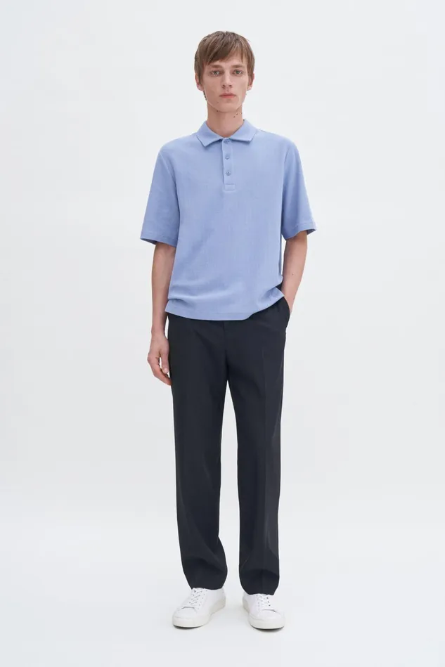 Men Cotton Jersey Polo Shirt Air Blue Filippa K TShirts