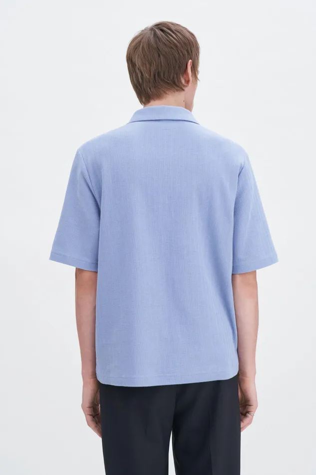 Men Cotton Jersey Polo Shirt Air Blue Filippa K TShirts