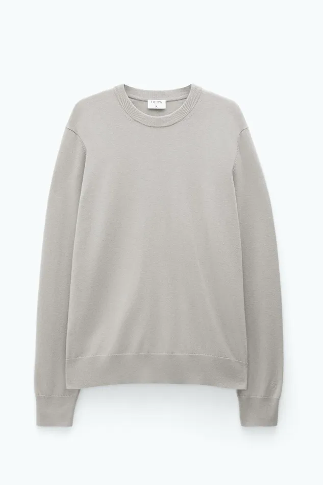 Men Cotton Merino Sweater Light Sage Filippa K Knitwear