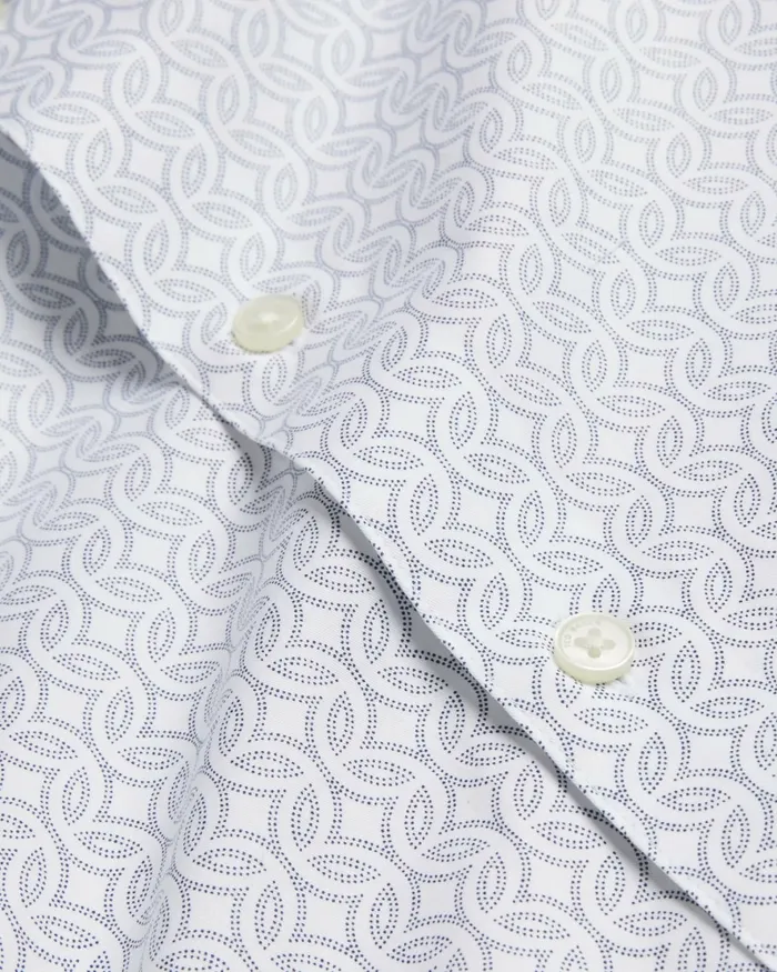 Men CRESSY 8211 Long Sleeve Circle Geo Print Shirt White Ted Baker Shirts